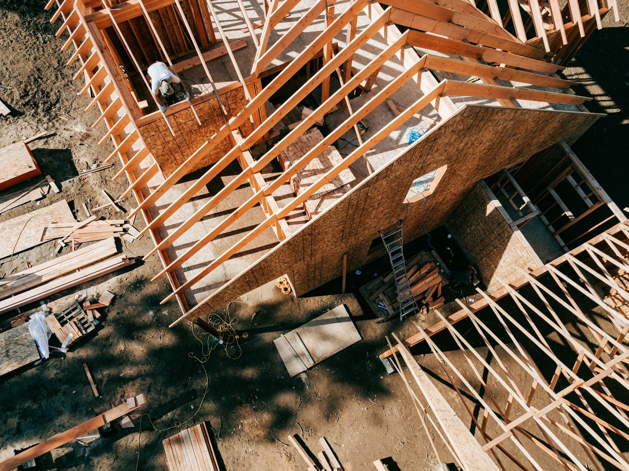 Government construction site aerial view